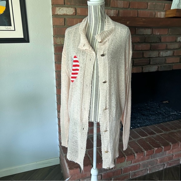 WILDFOX White Label Patriotic Heart Cardigan Sz S - Picture 2 of 8